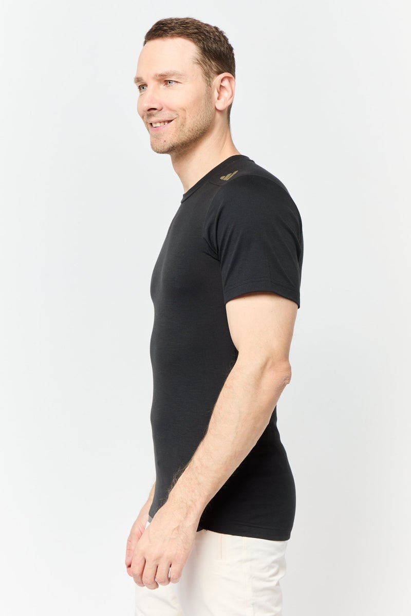 Adidas Men Sportswear Fit Short Sleeve Training T-Shirt, Black - Image 2